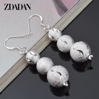 zdadan 925 sterling silver long beaded drop earrings for women wedding jewelry gifts