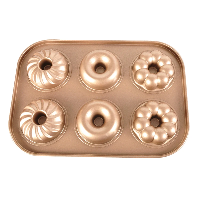 6 отверстий противень для выпечки сверхмощный круглый пончик из углеродистой