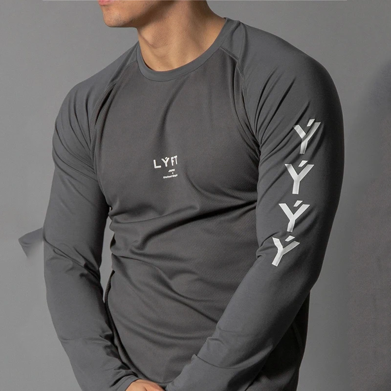 Футболка мужская компрессионная быстросохнущая с длинным рукавом Облегающая