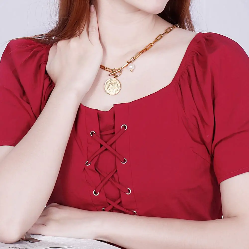 

Box Chain Toggle Clasp Gold Necklaces Mixed Linked Circle Necklaces for Women Minimalist Choker Necklace Hot Jewelry