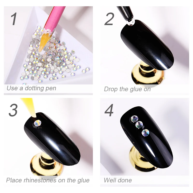 3D Стразы для ногтей разные размеры цветные плоские стразы s бусины с