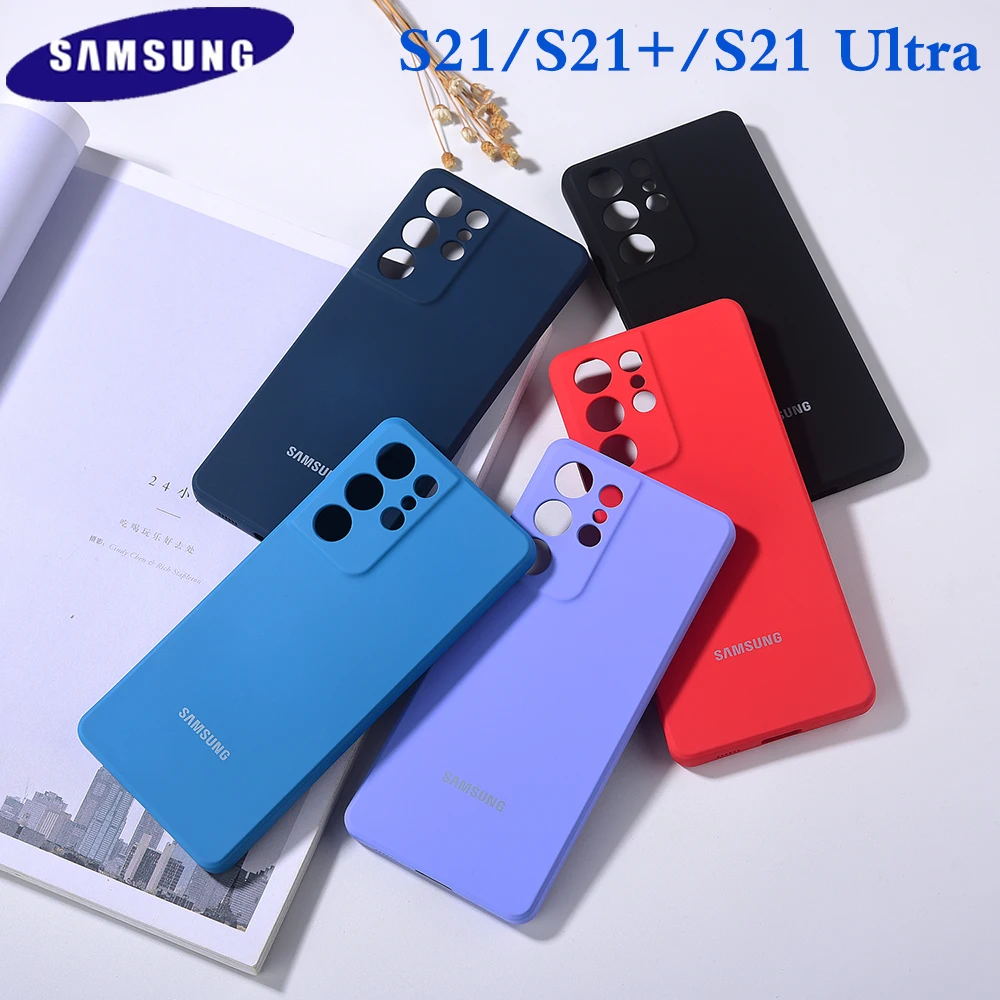 

S21 Ultra Case Original Samsung Galaxy S21 Plus S21+ Soft-Touch Liquid Silicone Cover 360 Full Protective TPU Shells For S 21 5G