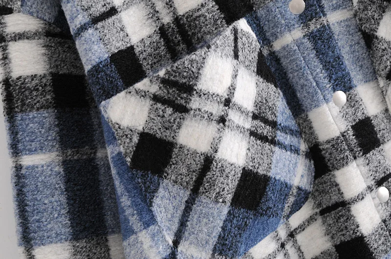 

2020 New Arrival Free Inspirit Cotton Flannel Square Collar Casual Office Lady Style Check Pocket Spring/autumn Thick Shirt Coat