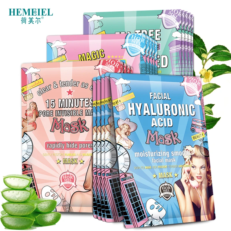 Корейская маска для лица HEMEIEL лечебная с гиалуроновой кислотой Отбеливающая