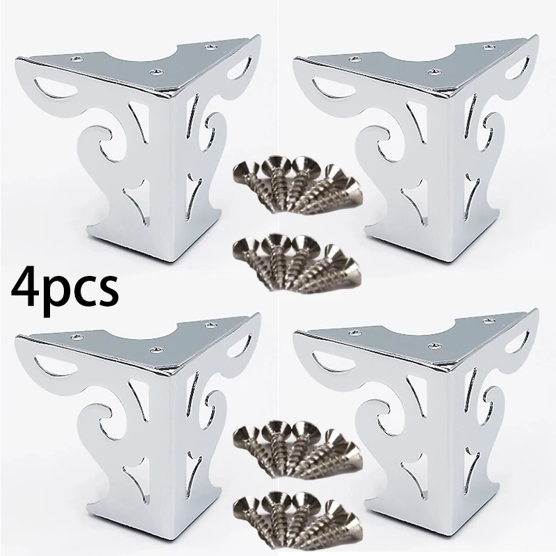 

4pcs Set Tea Table 8cm Legs Furniture Couch Sofa Cupboard DIY Metal Feet Repair