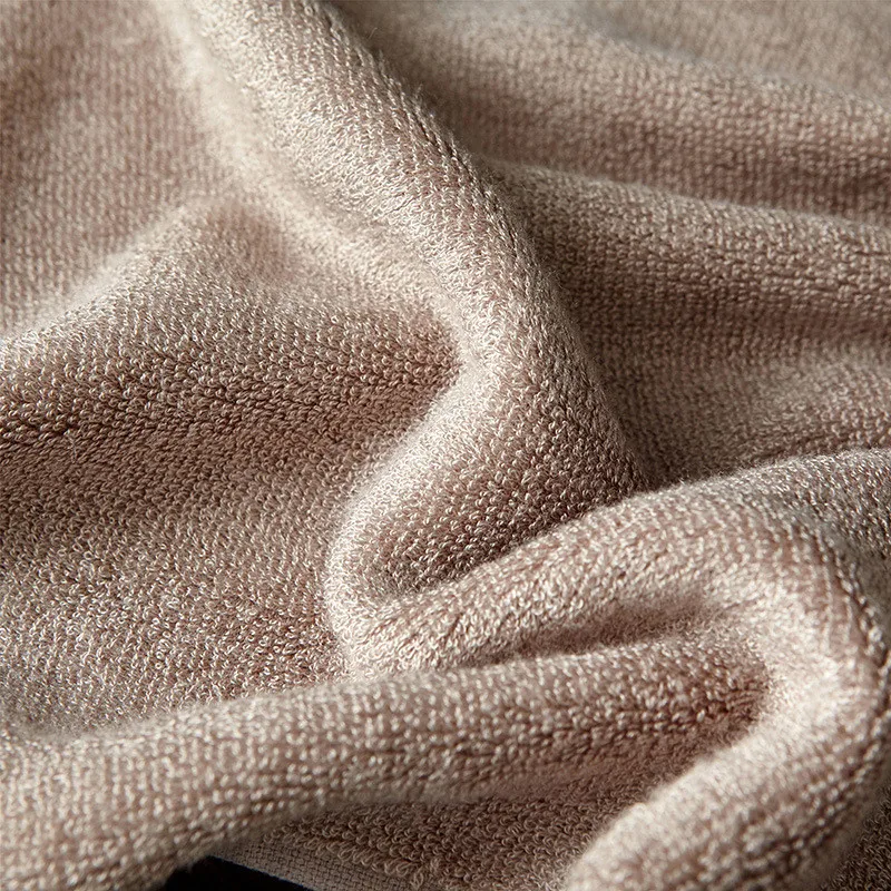 Банное полотенце для лица бежевое хлопковое бамбуковое волокно 140*70 см взрослых