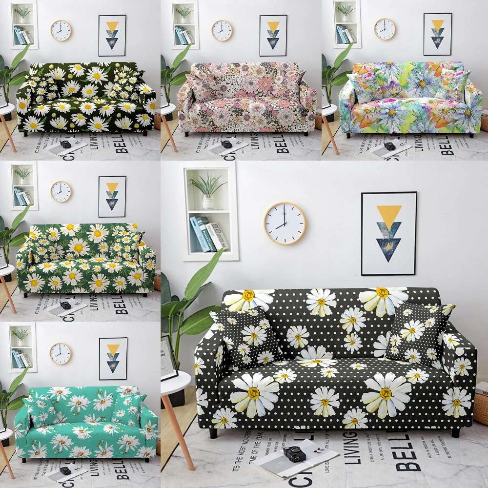 

Daisy Elastic Sofa Covers for Living Room Stretch Slipcovers Sectional Couch Cover L Shape Corner Sofa Cover 1/2/3/4 Seater