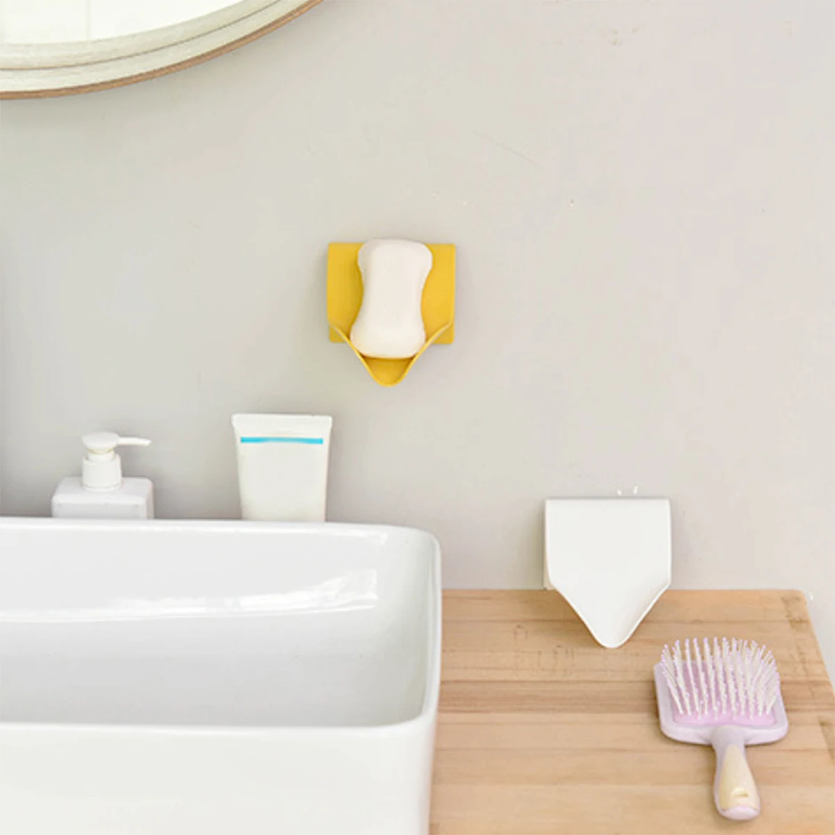 Настенная дренаж для мыла самоклеящаяся полка хранения и сушки посуды в японском