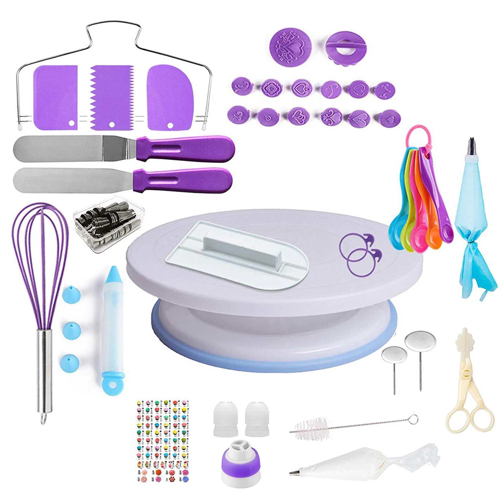 

Cake Decorating Kit Supplies Baking Accessories Pastry Tools 430 stainless steel TPU PP silicone 137pcs Cake Turntable Kit