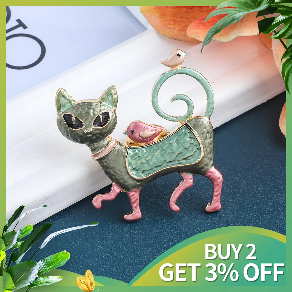 MeiceM милый кот магнитная пряжка брошь броши для женщин Роскошные 2021 Новая мода