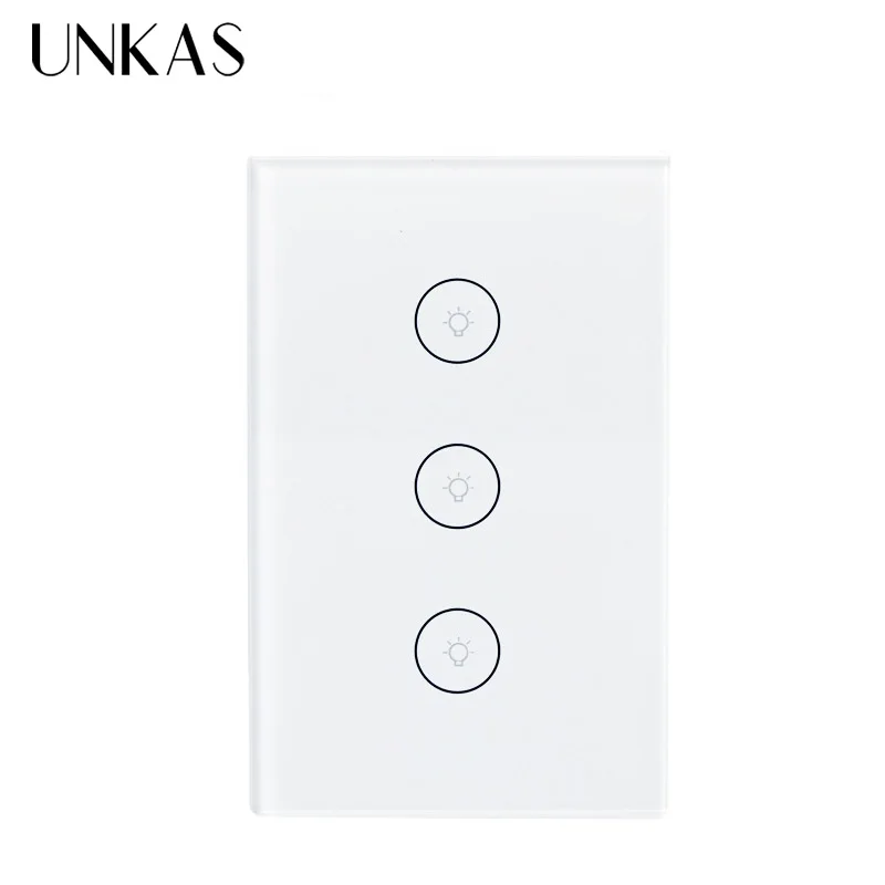 Умный выключатель UNKAS настенный сенсорный с поддержкой Alexa Google Home US EU UK Wi Fi