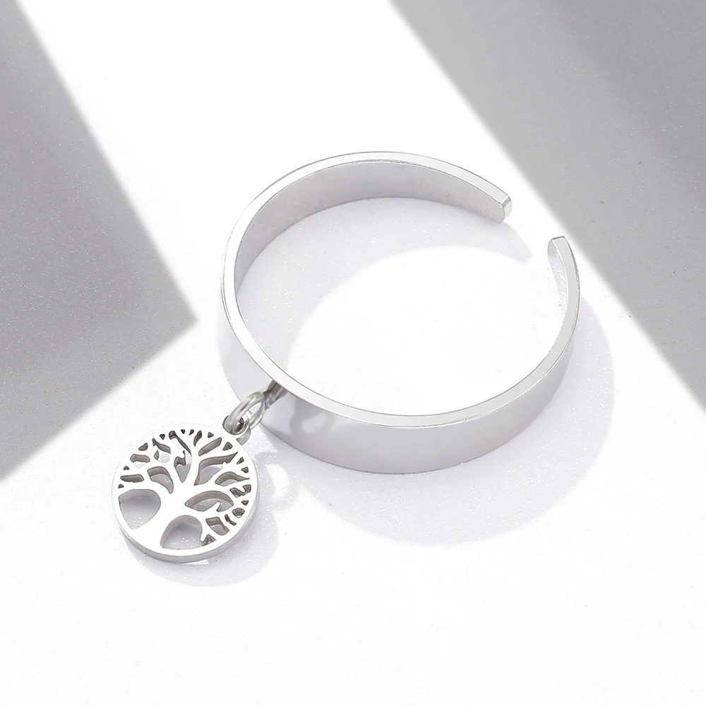 Женское кольцо с кулоном в виде дерева жизни из нержавеющей стали - купить по