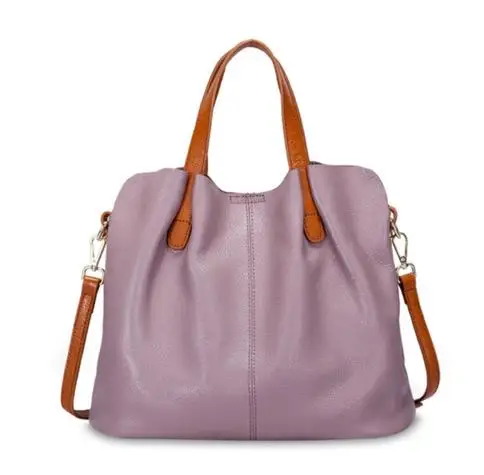 Purpe Bag Сумка из натуральной кожи, женская сумка из натуральной кожи, модные женские элегантные сумки, женская роскошная сумка-тоут, женская сумка для покупок, новинка - Цвет: Purpe Bag