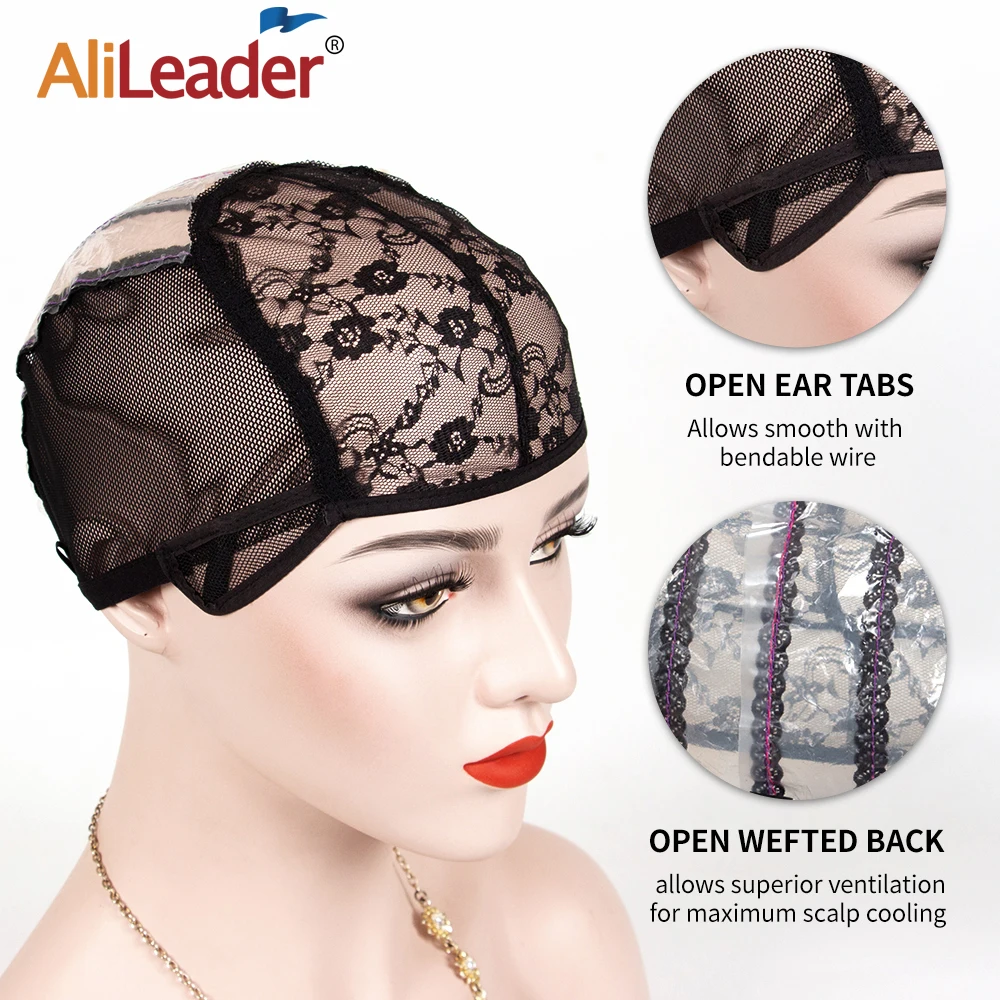 Alileader 10PCS Wholesale Lace Wig Cap With Adjustable Band Breathable Net Caps For Making Wigs Professional Accessories |