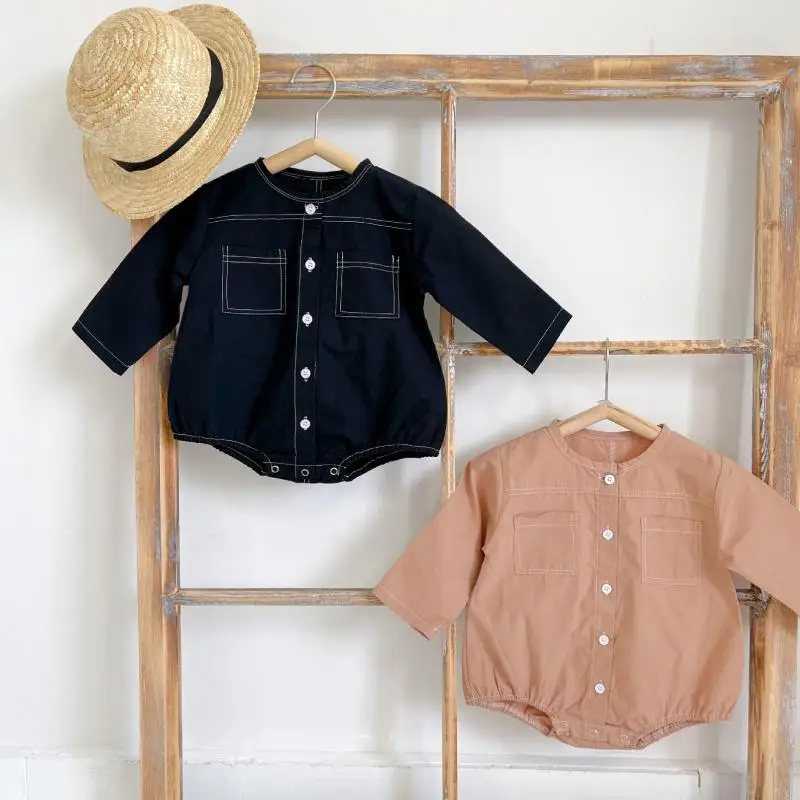 

2021 Autumn New Baby Girl Long Sleeve Bodysuit Infant Boy Denim Jumpsuit Kids Overalls Fashion Toddler Infant Clothes