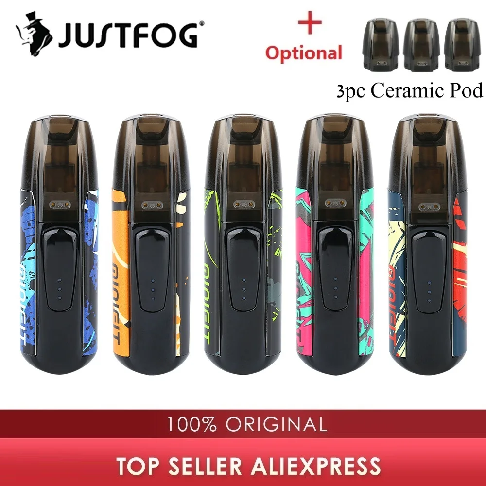 Набор цветов JUSTFOG MINIFIT Pod Vape Kit с аккумулятором 370 мАч и картриджем 1,5 мл pod system pod vape Kit vs Drag Nano/Kubi