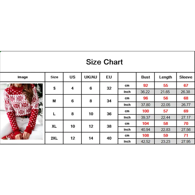 

Christmas Female Knitted Sweater Warm Winter Floral Print Round Neck Long Sleeve Knitted Sweater for Women Fall Blouse Pullovers