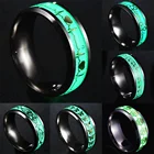 Новое модное круглое светящееся посеребренное кольцо с инкрустацией в виде сердца и электрокардиограммы на зеленом фоне мужские флуоресцентные светящиеся кольца подарок