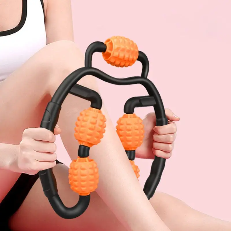 

Fitness 5 Wheels Shaft Ring Leg Clamp Massager Muscle Relaxation Rolling Wheel Massage Calf Shaping Product for Yoga 28ED