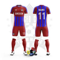 soccer uniforms for kids boys full sublimation customizable team name logo printed stripe tracksuits training football jerseys