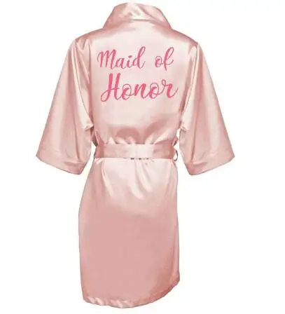 Новинка 2019 халаты для подружки невесты румяна Атласный халат свадебные