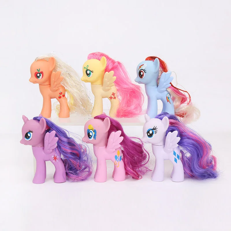 Упаковка из 6 шт. игрушки My Little Pony Комплект дружба-это чудо всех цветов радуги; платье с Сумеречной искоркой серии «редкость ПВХ фигурки Куклы