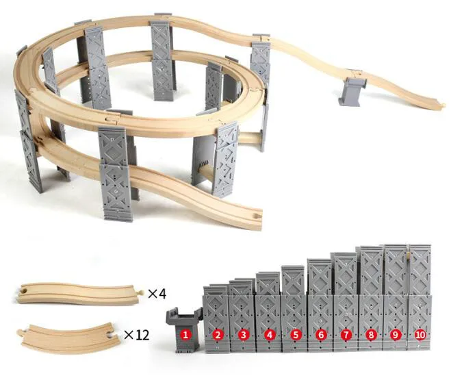 Большой трек для крана один комплект тянущийся кран деревянный поезд сборная
