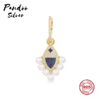 Женские серебряные серьги с жемчугом, оригинальный Шарм, в виде рыбок синего цвета, из стерлингового серебра 1:1