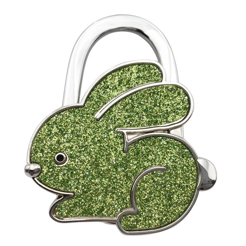 Green Кролик в форме сумка-кошелек держатель Сумочка крючок кошелек вешалка для стола Сумочка Настольный крючок кошелек вешалка держатель для сумки на стол сплав крючок - Цвет: Green