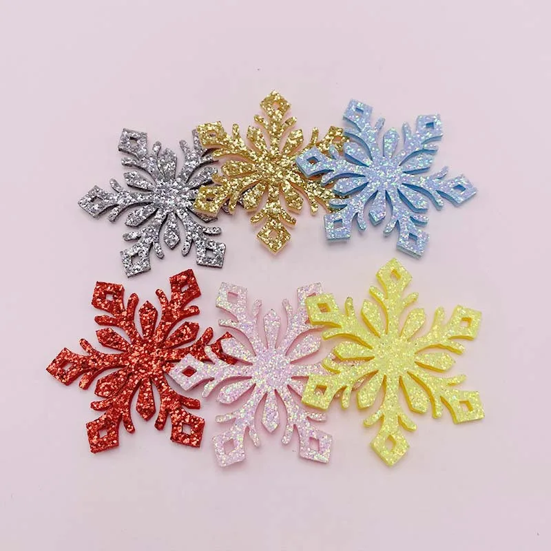 Блестящие рождественские украшения снежинки войлочные аксессуары для шитья