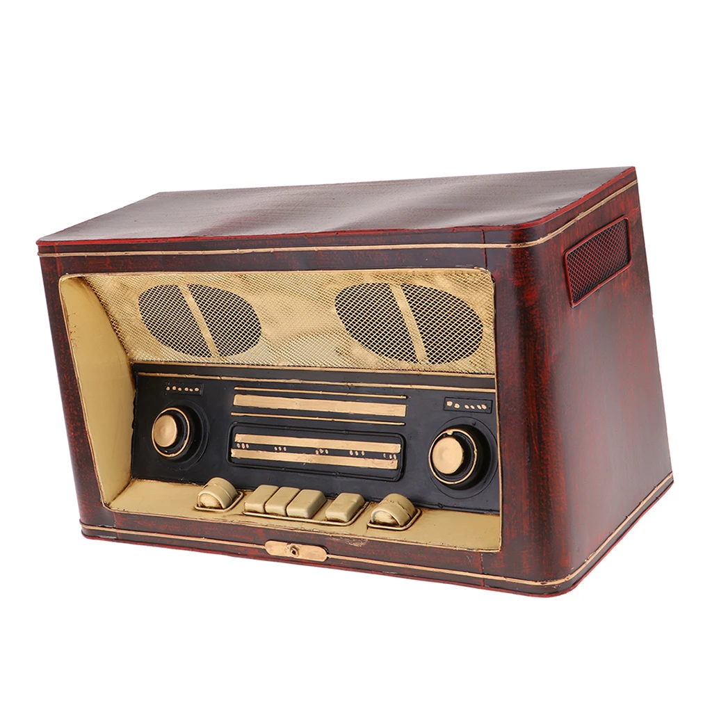 

Iron Radio Model Retro Nostalgic Ornaments Bar Bedroom Home Decoration Props 36 x 16 x 20 cm