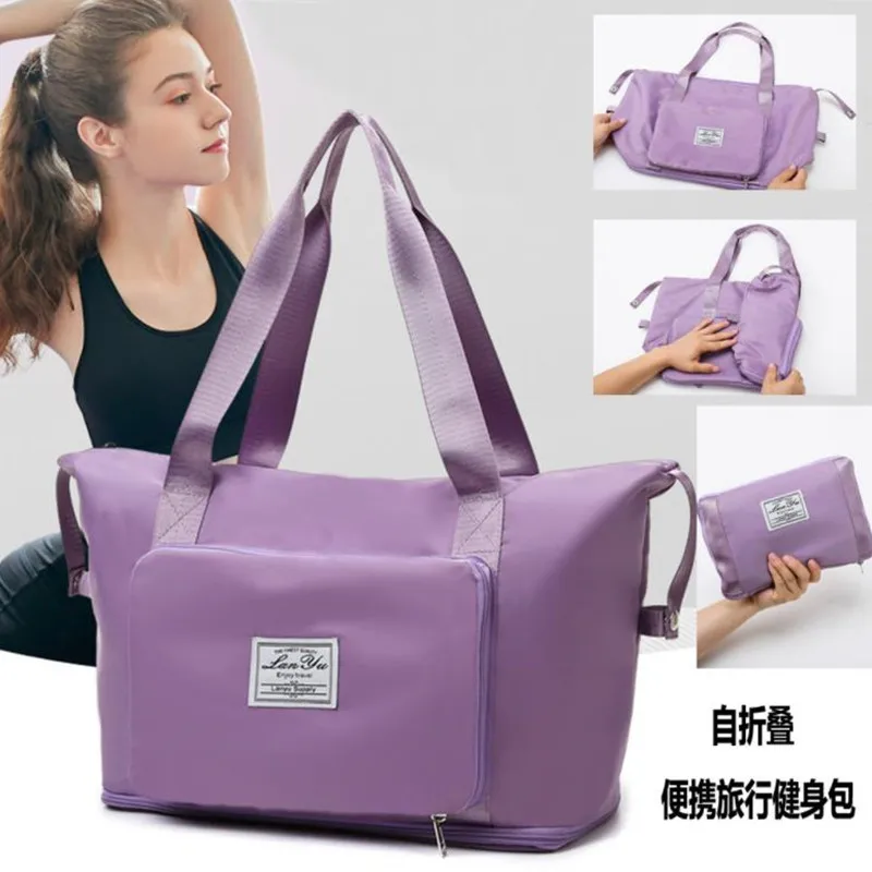 

2021 new large capacity yoga bag for female maternity bag Oxford cloth waterproof independent shoe position weekend luggage