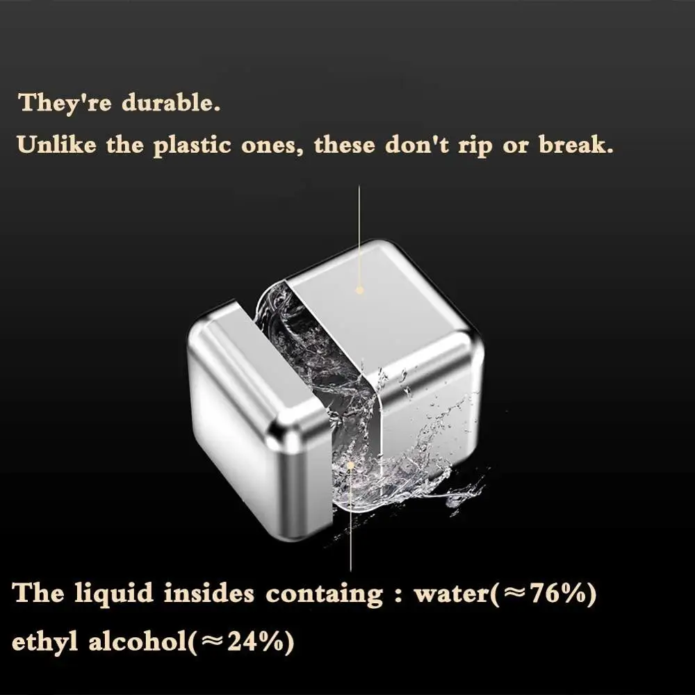 Камни для виски кубик льда из нержавеющей стали камни быстрого замораживания