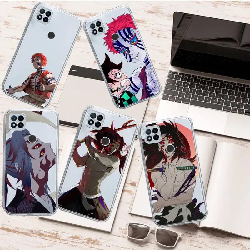 

Anime Demon Slayer Akaza Phone Case Transparent for Xiaomi redmi note 8 9 10 11 t lite pro ultra mix 4 k40
