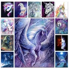 Алмазная живопись, животные, мультфильм, лошадь, единорог, 5D, сделай сам, полная выкладка, вышивка крестиком, 3D круглая мозаика, рисование 1111
