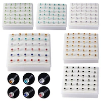 36pcs colorful stud earings set prevent allergy acrylic cartilage earring tragus crystal ear piercing jewelry for women gifts