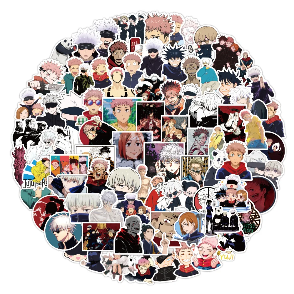 1050100pcs anime jujutsu kaisen stickers laptop guitar luggage fridge phone waterproof graffiti sticker decal kid classic toys free global shipping