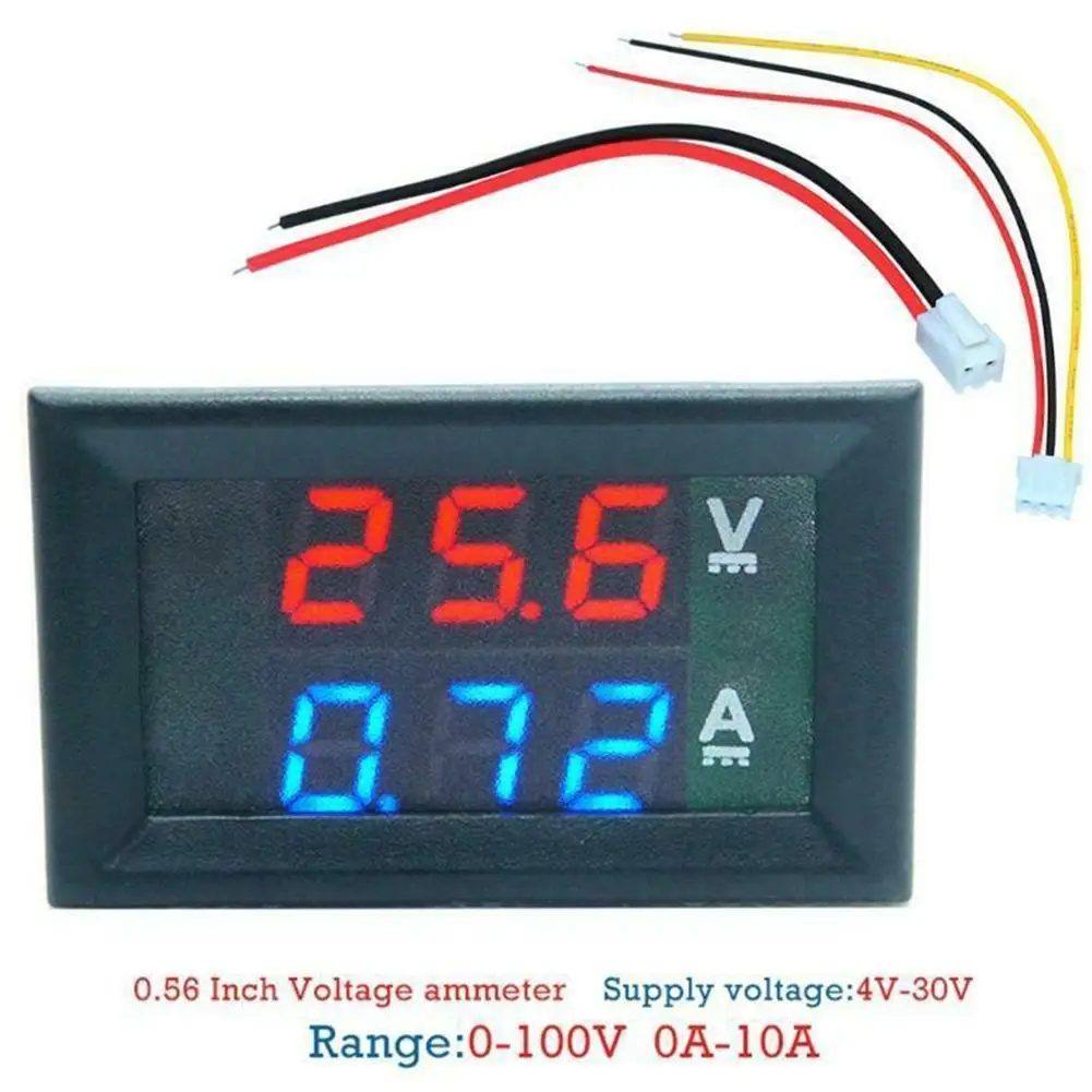 

Digital Voltmeter Ammeter DC100V 10A Panel Amp Volt Voltage Meter Tester Shipping Current Drop R6X8