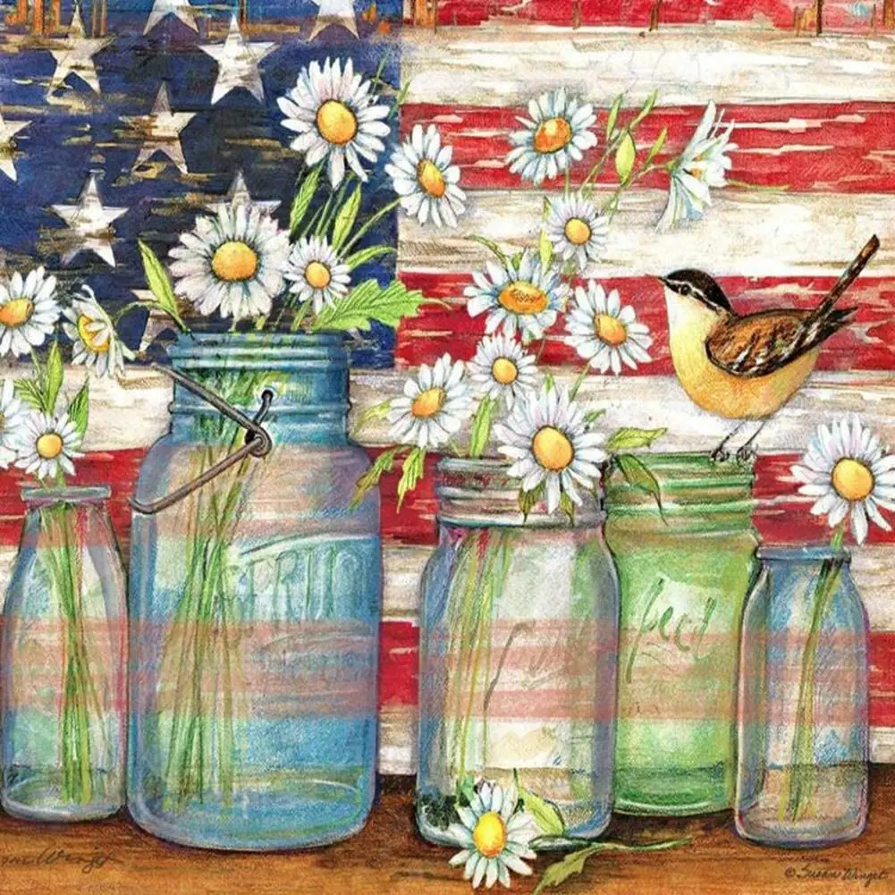 

DIY 5D Diamond Painting Kits Flowers Birds Full Drill Diamond Painting Round Diamond Art Perfect for Relaxation Home Decor Gift