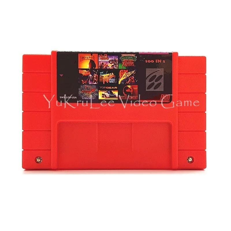 16-битная картридж для видеоигр 100 в 1 для Nintendo SFC/SNES US NTSC английская версия