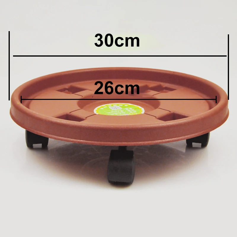 

Plant Pot Saucer With Wheels Resin Flower Pot Tray Non-slip Base Moving Tray 1pc
