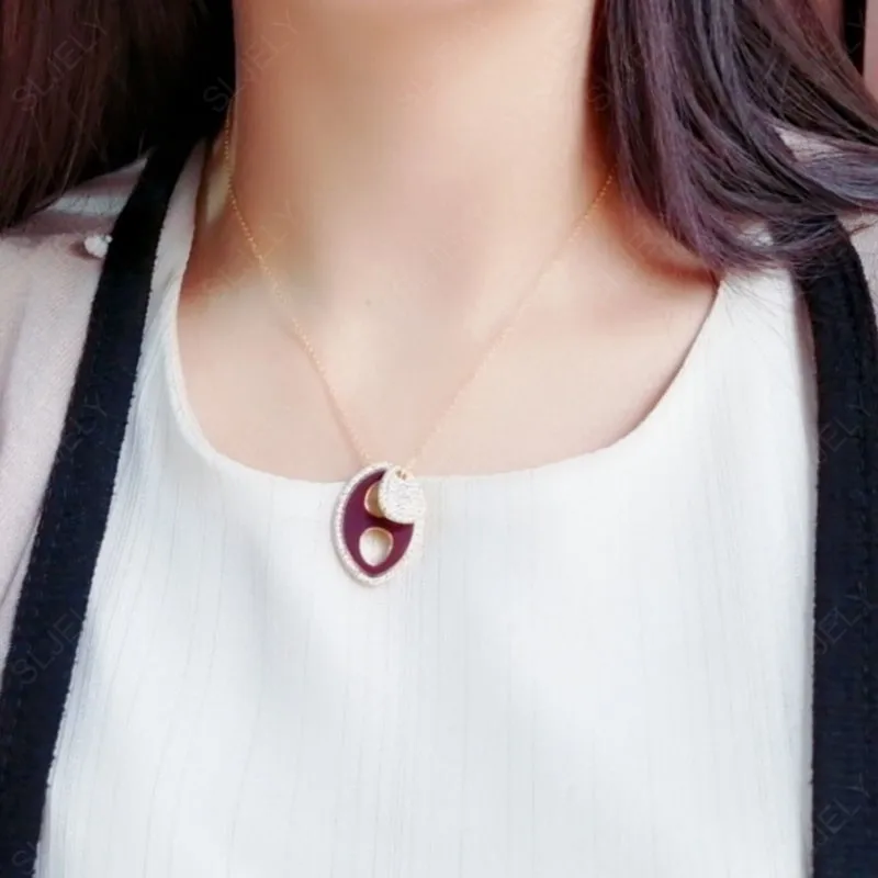 Женское ожерелье из серебра 925 пробы с эмалью | Украшения и аксессуары