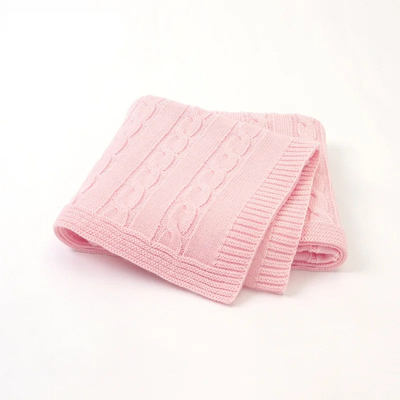 82W527 Pink Одеяло для новорожденных мальчиков и девочек, Вязаное детское Пеленальное ежемесячное детское одеяло, коляска для малыша, Cobertor Infantil - Цвет: 82W527 Pink