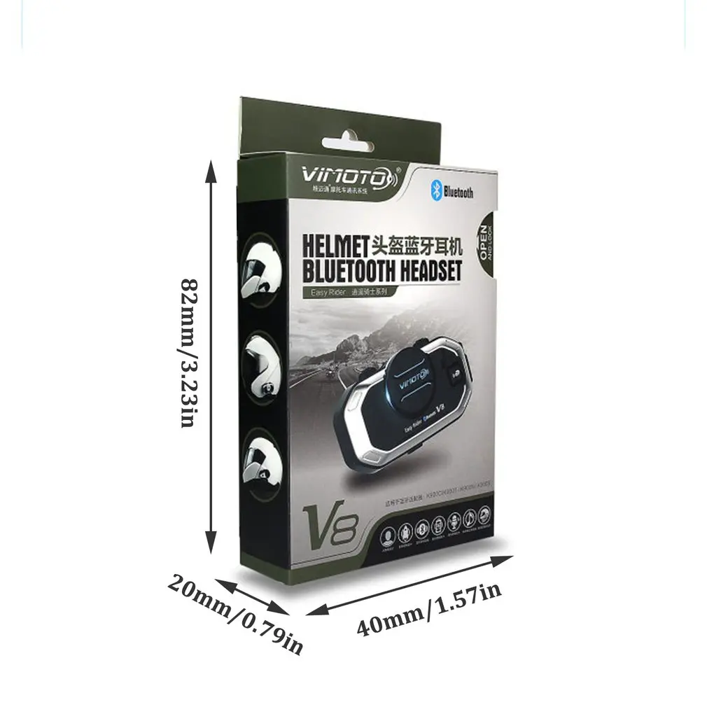 

English Version Easy Rider Vimoto V8 Headset Helmet Motorcycle Stereo Headphones For Mobile Phone And Gps Radio 2 Way