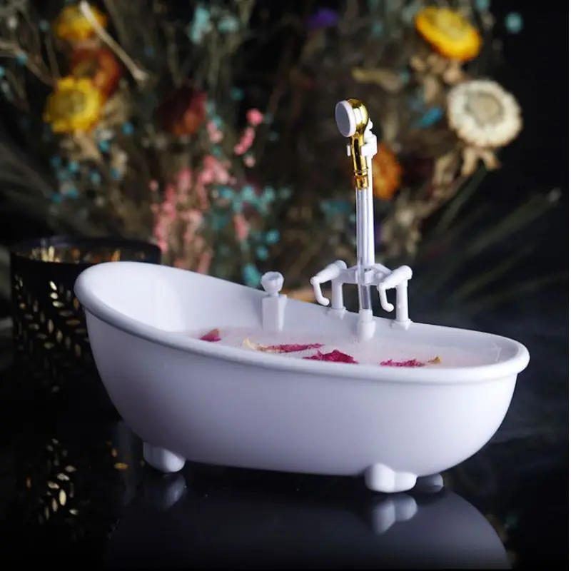 

Creative White Bathtub Bath Cocktail Drink Plastic Cup Nightclub Electric Cyclic Water Spray Container Cup Milkshake Cold Drinks