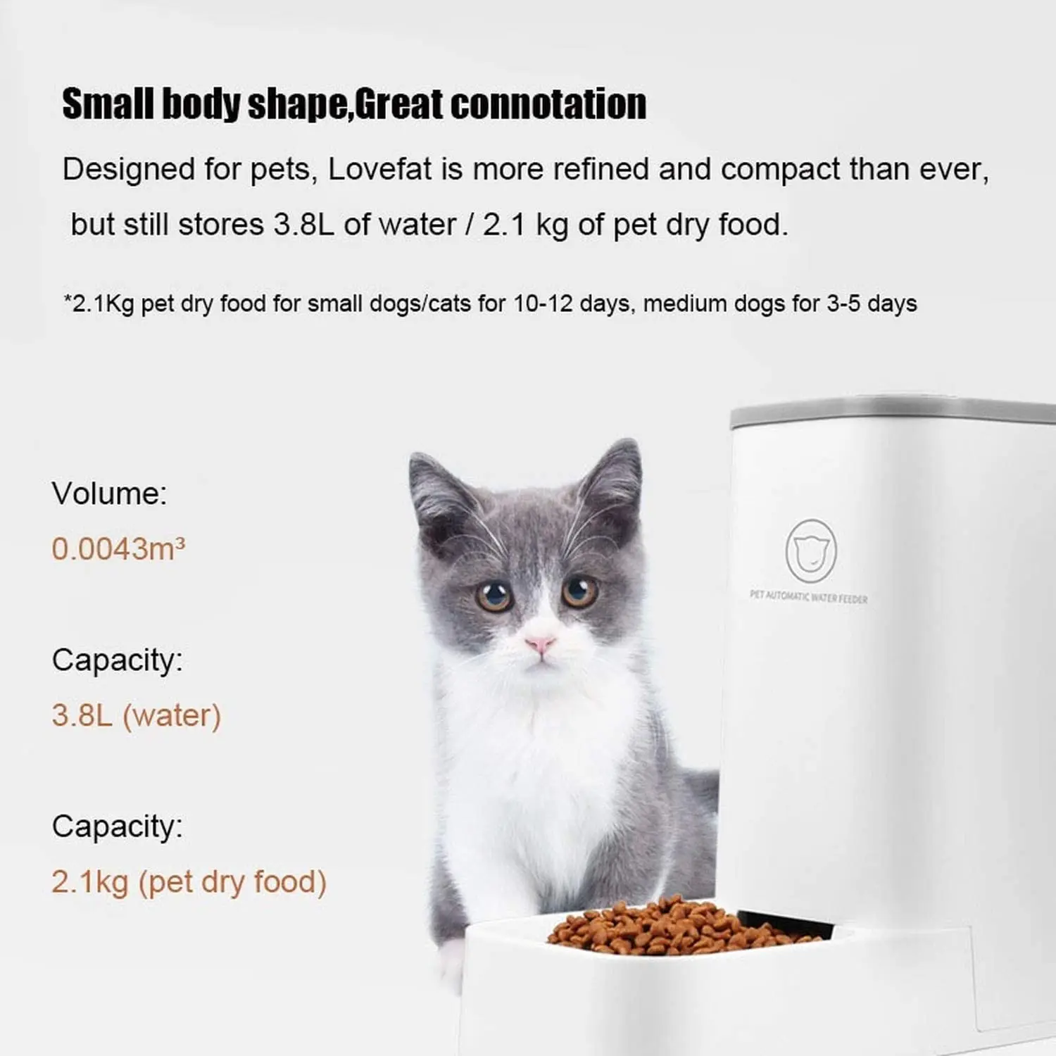 

Pet Food Feeder and Water Feeder Self-Dispensing Gravity Automatic Dispenser Bundle Station Device Set for Large Middle Small Ca