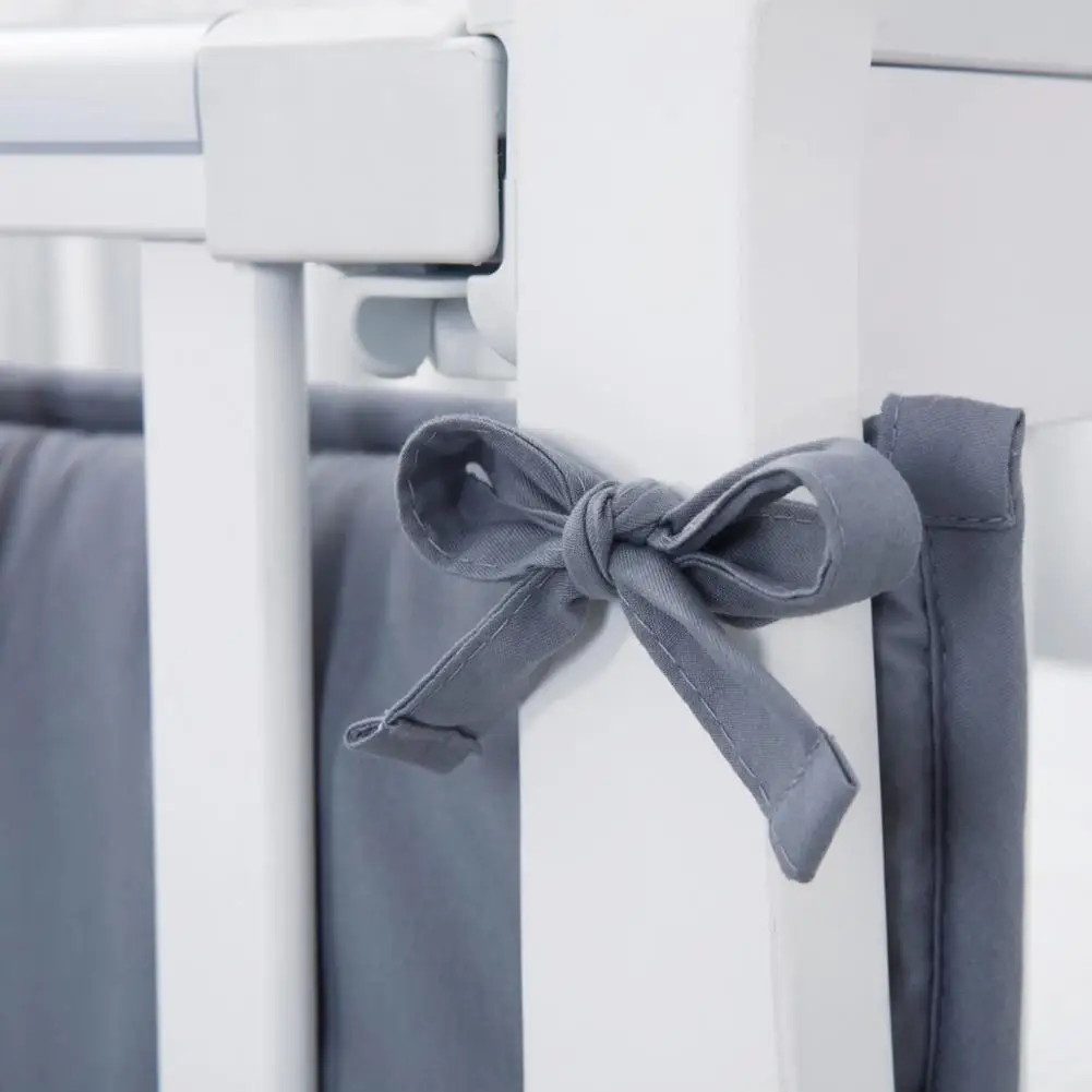 

New High Anti-collision Baby Crib Skin-friendly Circumference Raised Crib Liner Solid Color Washable Toddler Bed Accessories