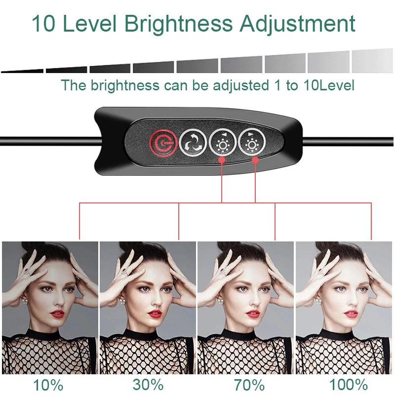 10 дюймов фотографии кольцевой светильник для телефона Рабочий стол в прямом