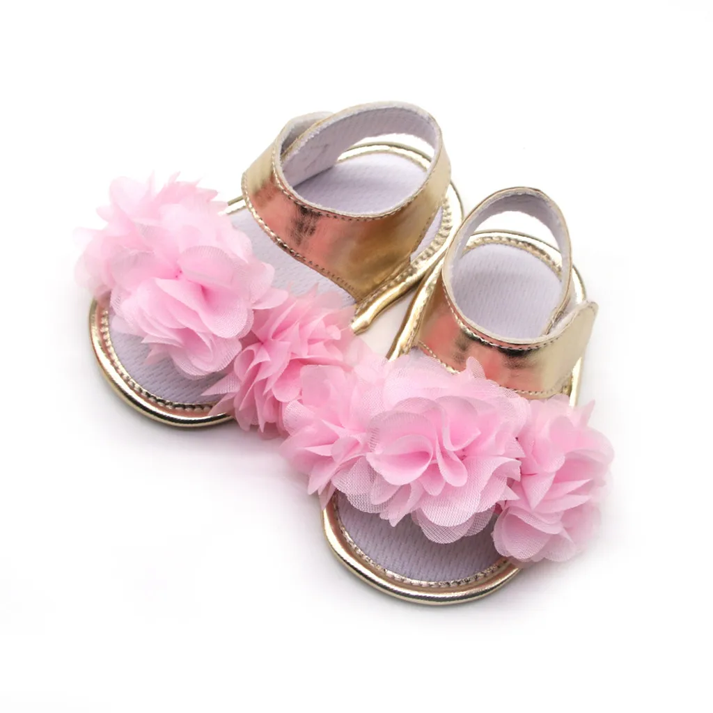 Босоножки для маленьких девочек летняя обувь новорожденных милая на плоской