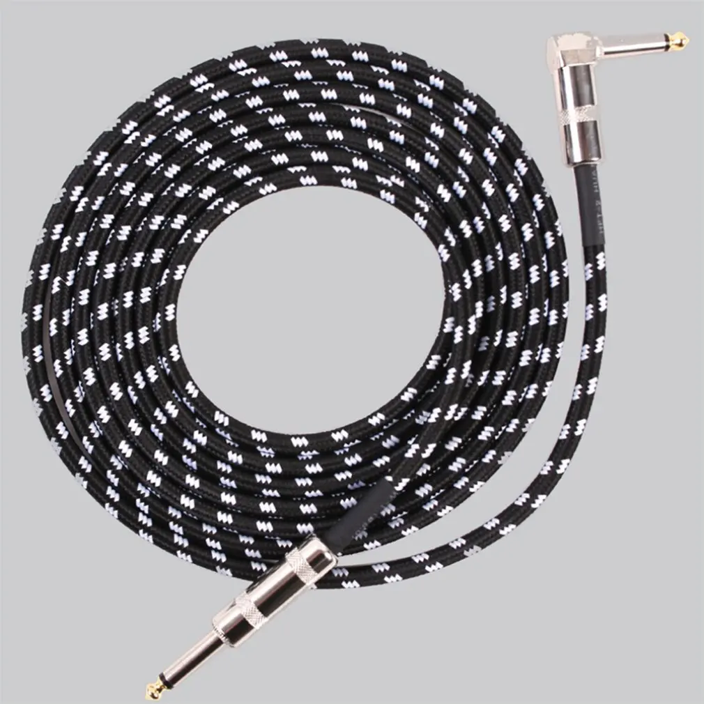 

Audio performance electric guitar cable 3 meters 6 meters braided 6.35 musical instrument elbow guitar cable